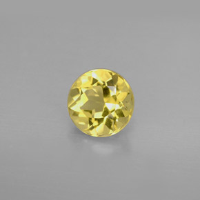 1.24 ct Yellow Beryl Stone, Natural Beryl in Round Facet Shape for Sale