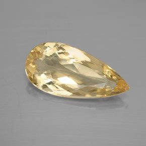 4.05 ct Yellow Beryl Gemstone, Beryl Gem in Pear Facet Shape for Sale.