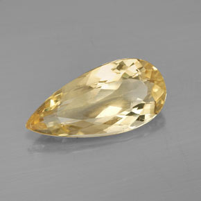 4.05 ct Yellow Beryl Stone, Natural Beryl in Pear Facet Shape for Sale