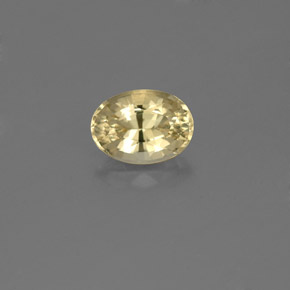 0.56 ct Yellow Beryl Gemstone, Beryl Gem in Oval Facet Shape for Sale.