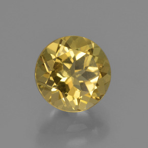 2.03 ct Gold Beryl Stone, Natural Beryl in Round Facet Shape for Sale