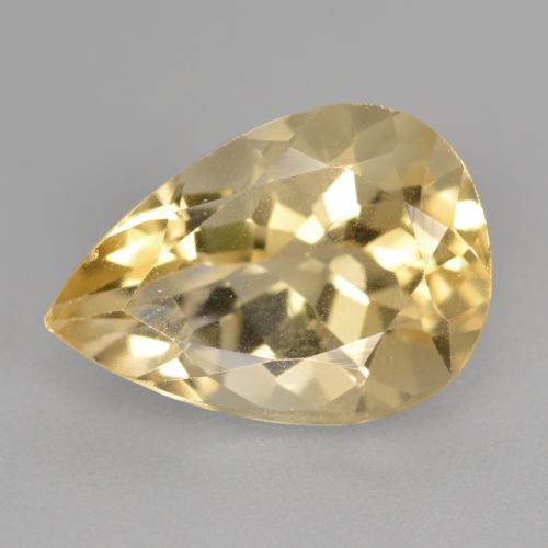 5.14 ct Golden Beryl Gemstone, Beryl Gem in Pear Facet Shape for Sale.