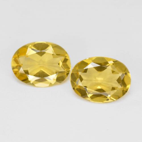 Medium Yellow Берилл Камень - 1.6ct Фасетный Овал (ID: 574764)