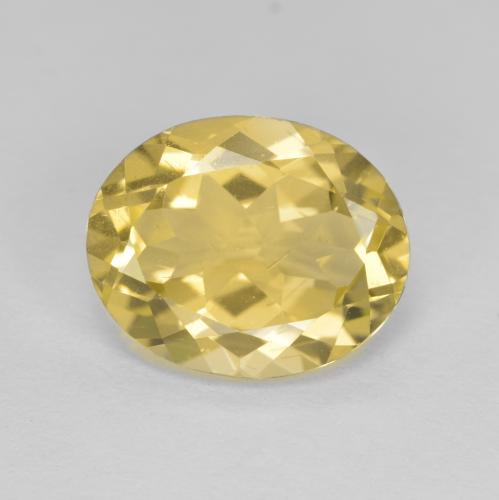 Bright Gold Beryl Gem - 3.4ct Oval Facet (ID: 576165)