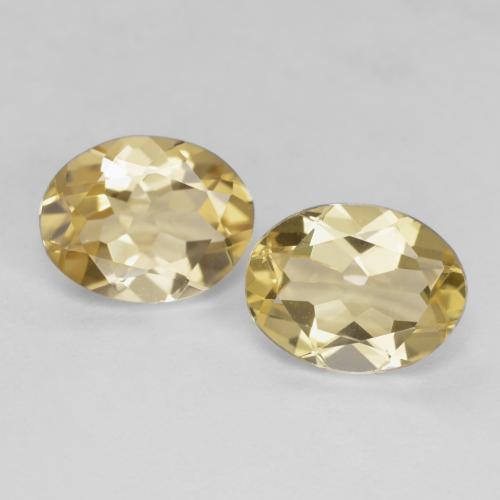 3.62 ctw Yellow Beryl Gemstones, Beryl Gems in Oval Facet Shape for Sale.