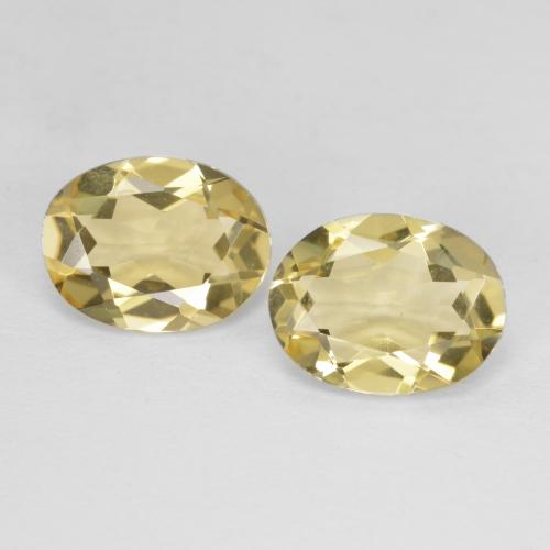 3.06 ctw Yellow Beryl Gemstones, Beryl Gems in Oval Facet Shape for Sale.