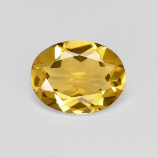 1.68 ct Yellow Beryl Gemstone, Beryl Gem in Oval Facet Shape for Sale.