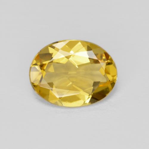1.48 ct Yellow Beryl Gemstone, Beryl Gem in Oval Facet Shape for Sale.