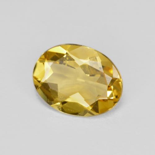 1.48 ct Yellow Beryl Stone, Natural Beryl in Oval Facet Shape for Sale