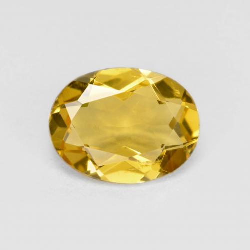 1.57 ct Yellow Beryl Gemstone, Beryl Gem in Oval Facet Shape for Sale.