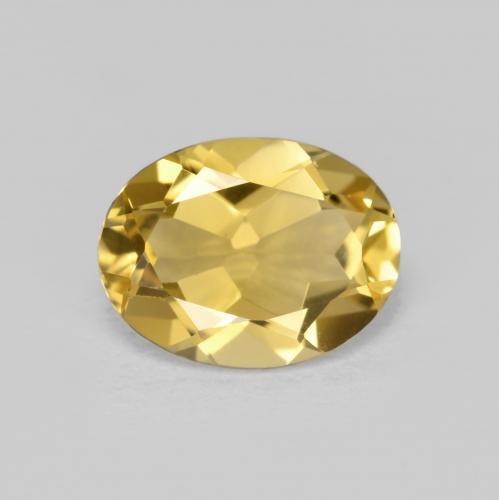 1.57 ct Yellow Beryl Gemstone, Beryl Gem in Oval Facet Shape for Sale.