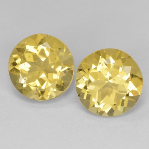 3.73 ctw Yellow Beryl Gemstones, Beryl Gems in Round Facet Shape for Sale.