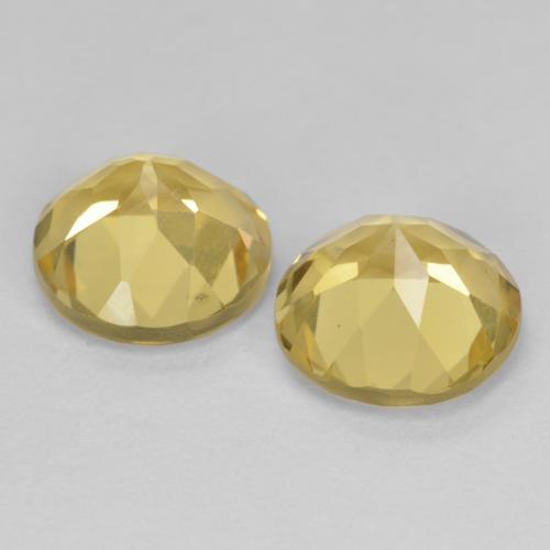 Beryl Gemstones in 8 mm (calibrated) Size for Sale, Beryl Stones in Light Golden-Yellow Color