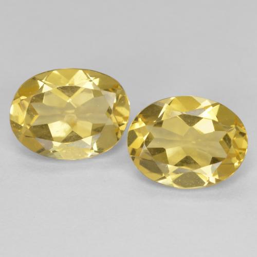 3.35 ctw Yellow Beryl Gemstones, Beryl Gems in Oval Facet Shape for Sale.