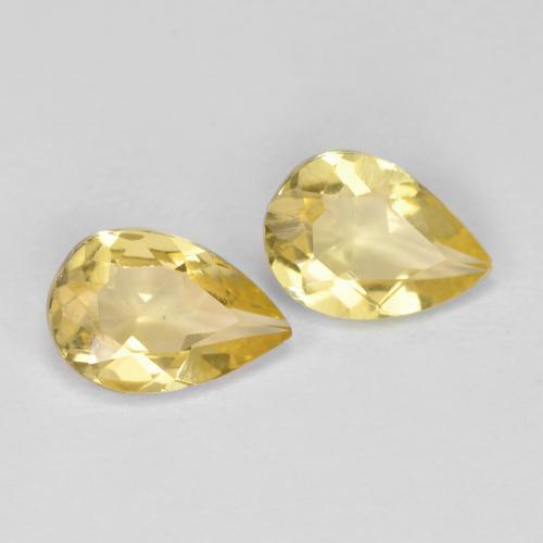 0.90 ctw Yellow Beryl Stones, Natural Beryl in Pear Facet Shape for Sale