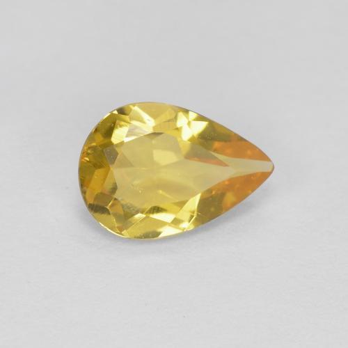 0.56 ct Yellow Beryl Stone, Natural Beryl in Pear Facet Shape for Sale