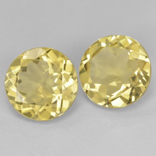 4.29 ctw Yellow Beryl Stones, Natural Beryl in Round Facet Shape for Sale