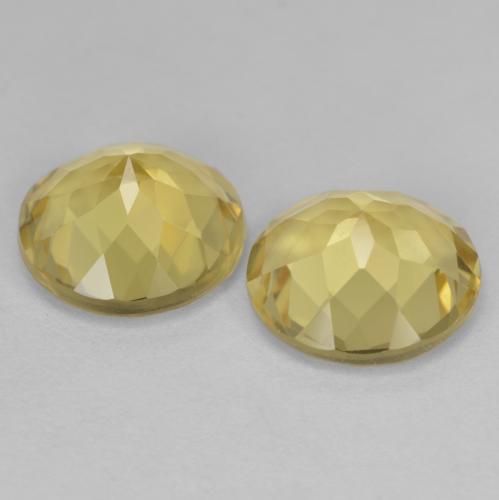 Beryl Gemstones in 9 mm (calibrated) Size for Sale, Beryl Stones in Warm Yellow Color