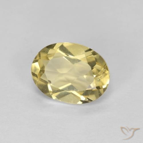 1.12 ct Yellow Beryl Stone, Natural Beryl in Oval Facet Shape for Sale