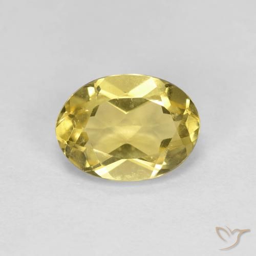 1.23 ct Yellow Beryl, 8.2 x 6 mm Oval Cut From Madagascar, Photo A