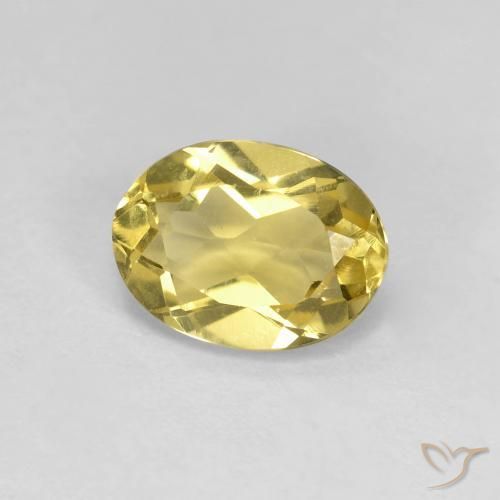 1.23 ct Yellow Beryl Stone, Natural Beryl in Oval Facet Shape for Sale