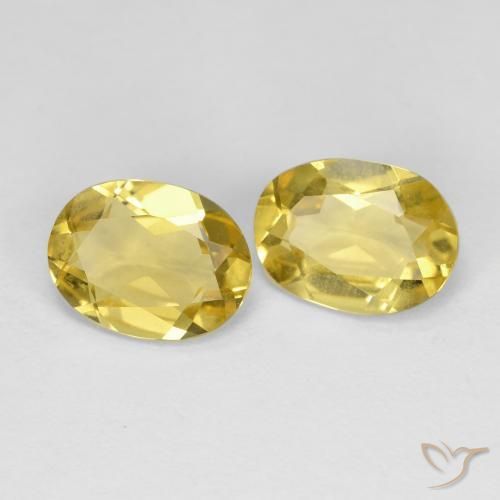 2.13 ctw Yellow Beryl Stones, Natural Beryl in Oval Facet Shape for Sale
