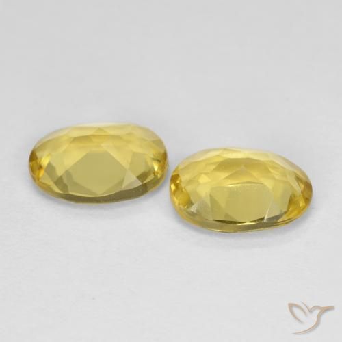 Beryl Gemstones in 8 x 6 mm (calibrated) Size for Sale, Beryl Stones in Dijon Yellow Color