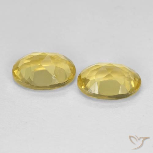 Beryl Gemstones in 8 x 6 mm (calibrated) Size for Sale, Beryl Stones in Dijon Yellow Color