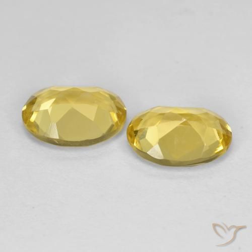 Beryl Gemstones in 8 x 6 mm (calibrated) Size for Sale, Beryl Stones in Dijon Yellow Color