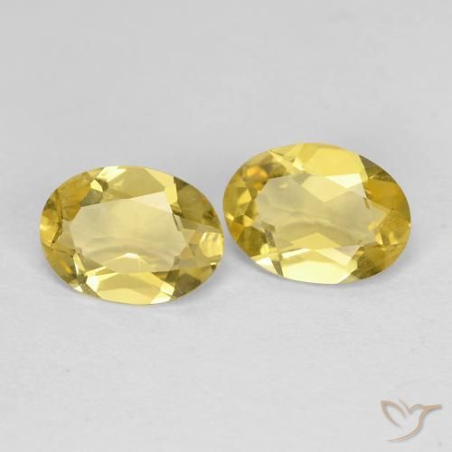 1.89 ctw Yellow Beryl Stones, Natural Beryl in Oval Facet Shape for Sale