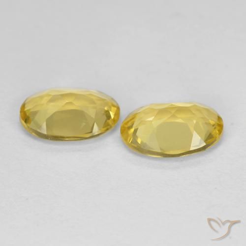 Beryl Gemstones in 8 x 6 mm (calibrated) Size for Sale, Beryl Stones in Medium Yellow Color