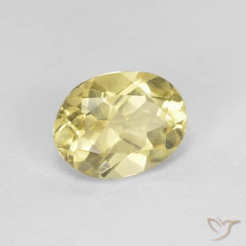1.27 ct Yellow Beryl Stone, Natural Beryl in Oval Facet Shape for Sale