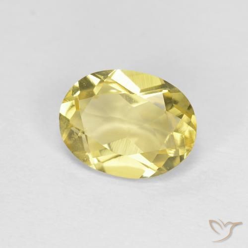 1.21 ct Yellow Beryl Stone, Natural Beryl in Oval Facet Shape for Sale