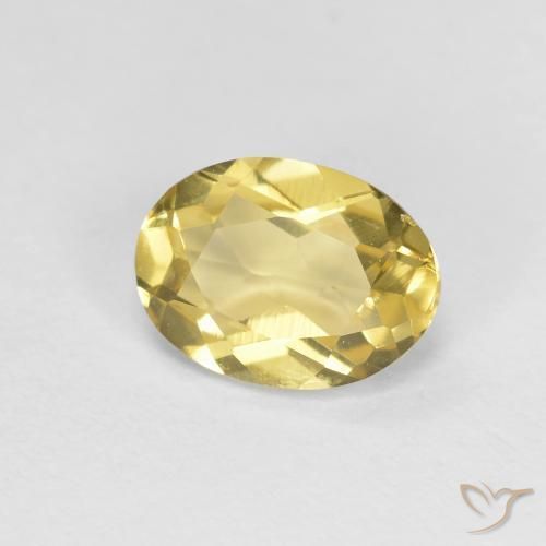 1.22 ct Yellow Beryl Stone, Natural Beryl in Oval Facet Shape for Sale
