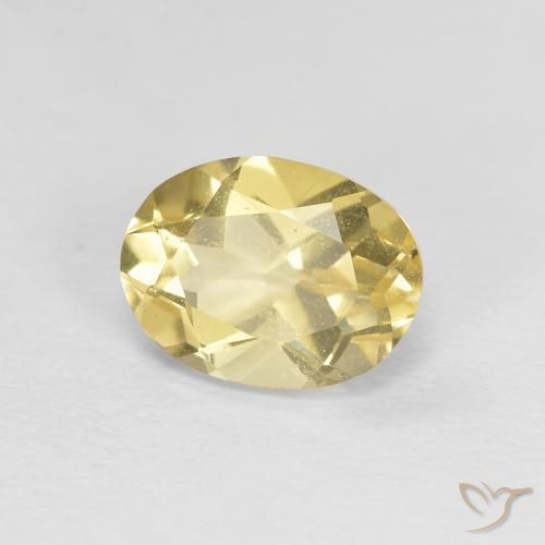 1.27 ct Yellow Beryl Stone, Natural Beryl in Oval Facet Shape for Sale
