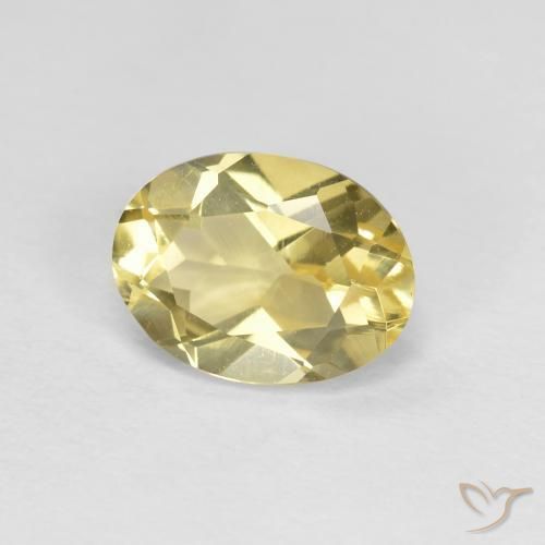 1.15 ct Yellow Beryl Stone, Natural Beryl in Oval Facet Shape for Sale