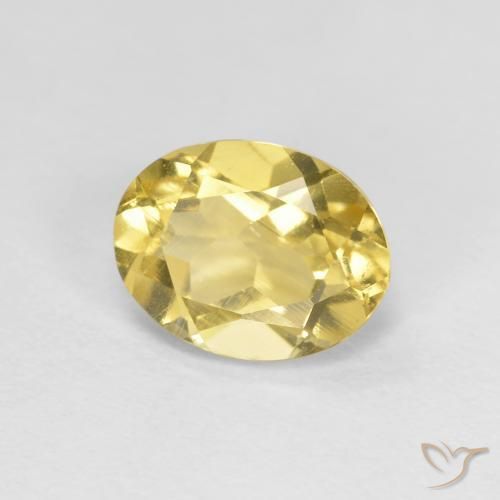 1.29 ct Yellow Beryl Stone, Natural Beryl in Oval Facet Shape for Sale