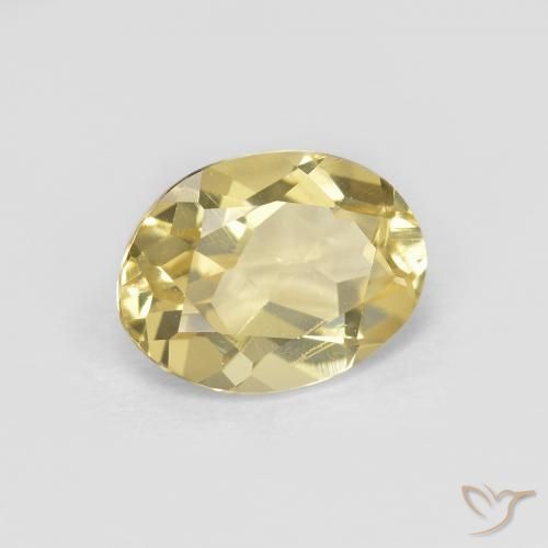 1.31 ct Yellow Beryl Stone, Natural Beryl in Oval Facet Shape for Sale