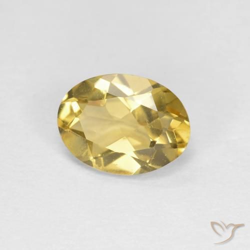 0.95 ct Yellow Beryl Stone, Natural Beryl in Oval Facet Shape for Sale