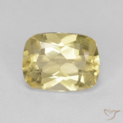 1.32 ct Yellow Beryl, 7.9 x 6 mm Cushion Cut From Brazil, Photo A
