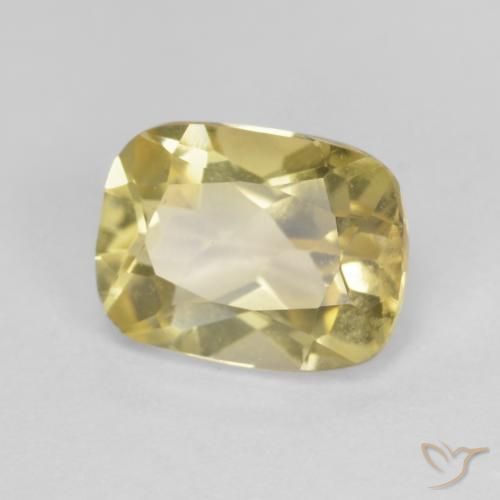 1.32 ct Yellow Beryl Stone, Natural Beryl in Cushion-Cut Shape for Sale