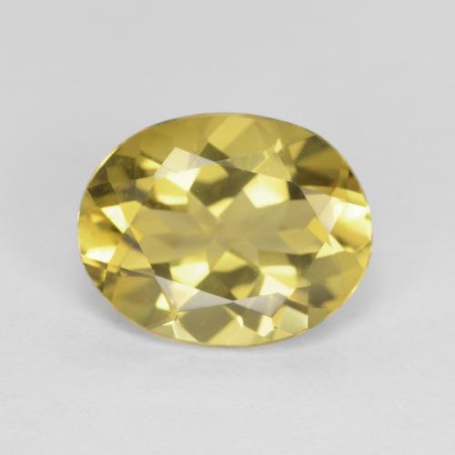 2.33 ct Yellow Beryl Gemstone, Beryl Gem in Oval Facet Shape for Sale.
