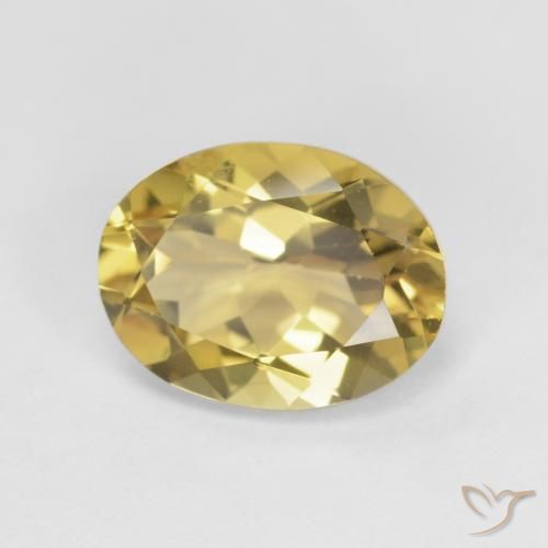 2.33 ct Yellow Beryl Stone, Natural Beryl in Oval Facet Shape for Sale