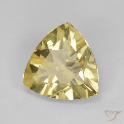 1.32 ct Yellow Beryl Stone, Natural Beryl in Trillion Facet Shape for Sale