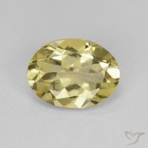 1.58 ct Yellow Beryl, 9.1 x 6.9 mm Oval Cut From Brazil, Photo A