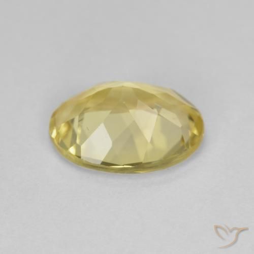 Beryl Gemstone in 9 x 7 mm (calibrated) Size for Sale, Beryl Stone in Medium Yellow Color