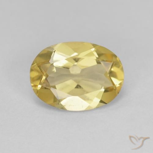1.52 ct Yellow Beryl, 9.1 x 6.7 mm Oval Cut From Brazil, Photo A