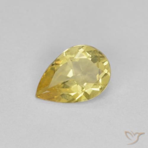 0.49 ct Yellow Beryl, 7 x 4.8 mm Pear Cut From Brazil, Photo A