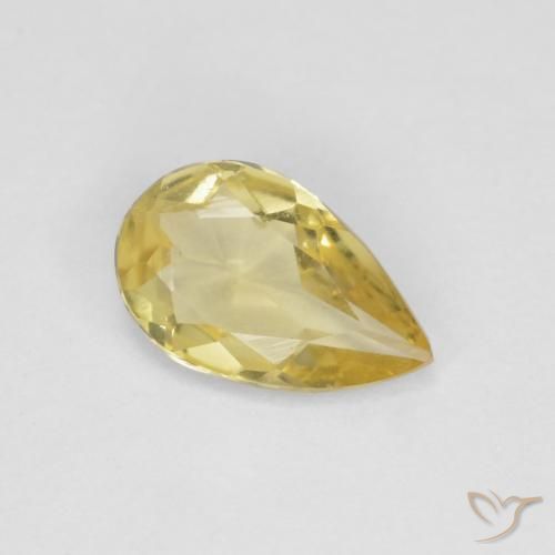0.59 ct Yellow Beryl Stone, Natural Beryl in Pear Facet Shape for Sale