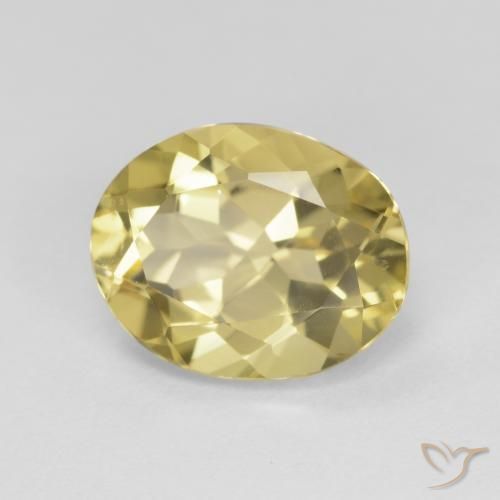 2.56 ct Yellow Beryl Stone, Natural Beryl in Oval Facet Shape for Sale